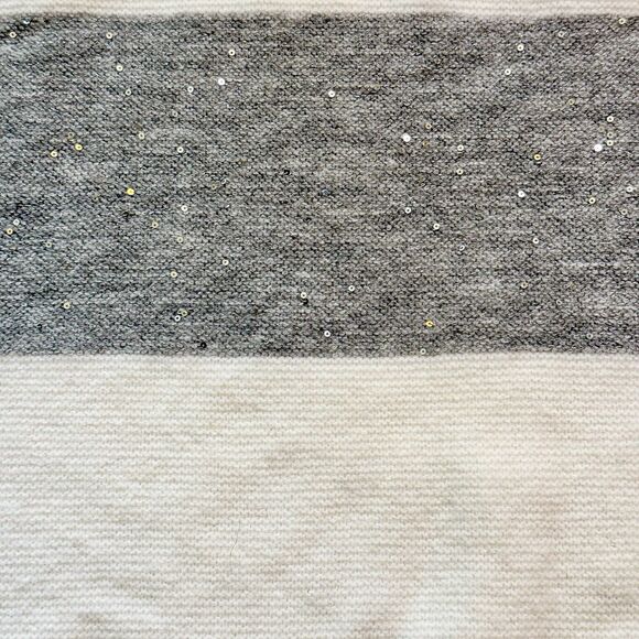 Talbots Women’s Wool Blend Turtleneck Long Sleeve Sweater Sequin Stripe Gray M - Picture 10 of 16